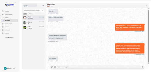 Chat integrado ao CRM